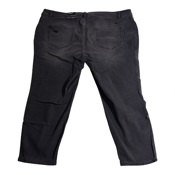 NWT INC International Concepts Novelty Destructed Washed Black Skinny Jeans 24W - Picture 3 of 9